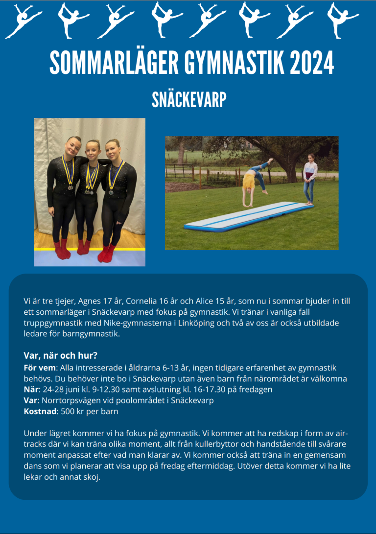 Läs mer om artikeln Gymnastikläger 24-28 juni